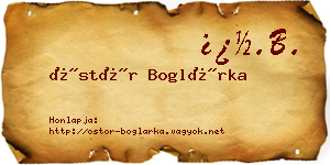 Östör Boglárka névjegykártya